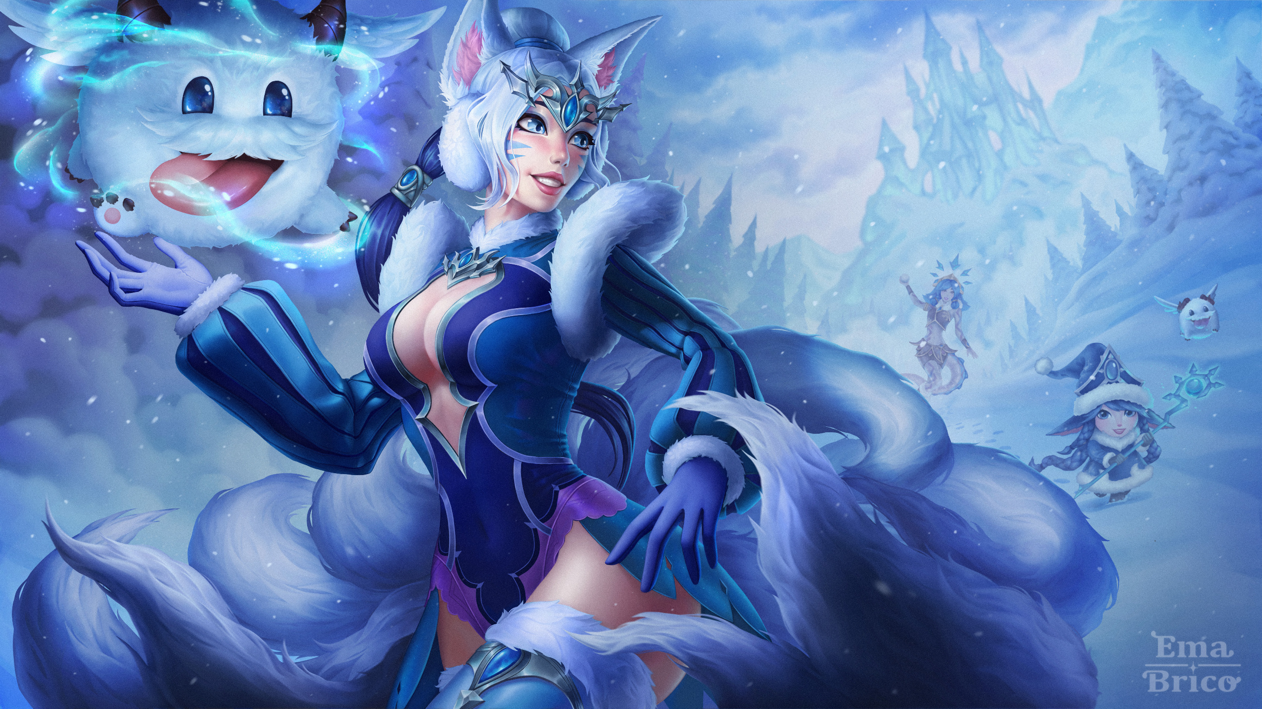Winter Wonder Ahri - Fan Art of Citemer Liu's League of Legends skin concept art
